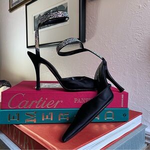 Sergio Rossi Crystal Ankle Wrap Pumps